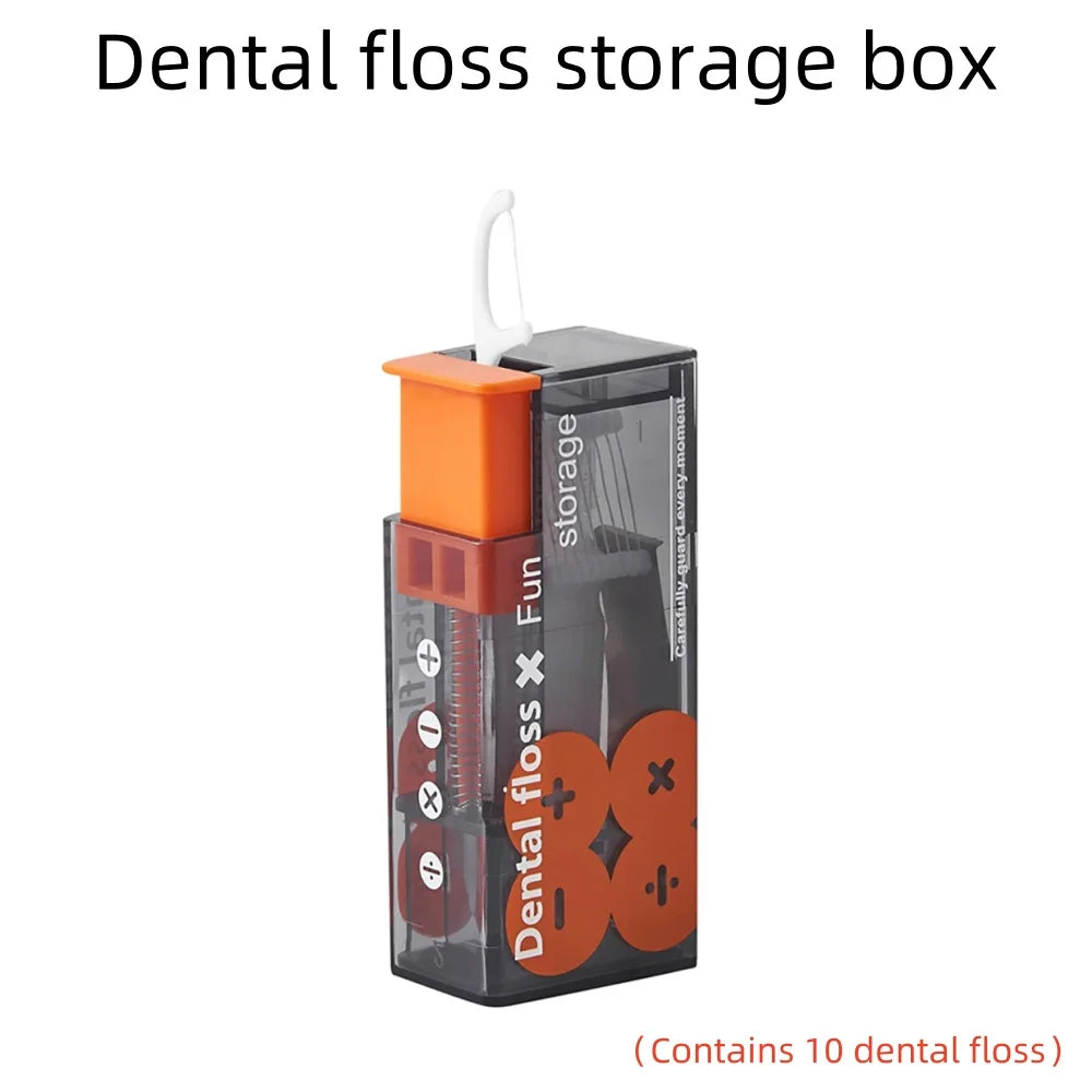 Compact Floss Stick Dispenser with Refills With 10Pcs Floss Oral Hygiene Care Disposable Floss Sticks