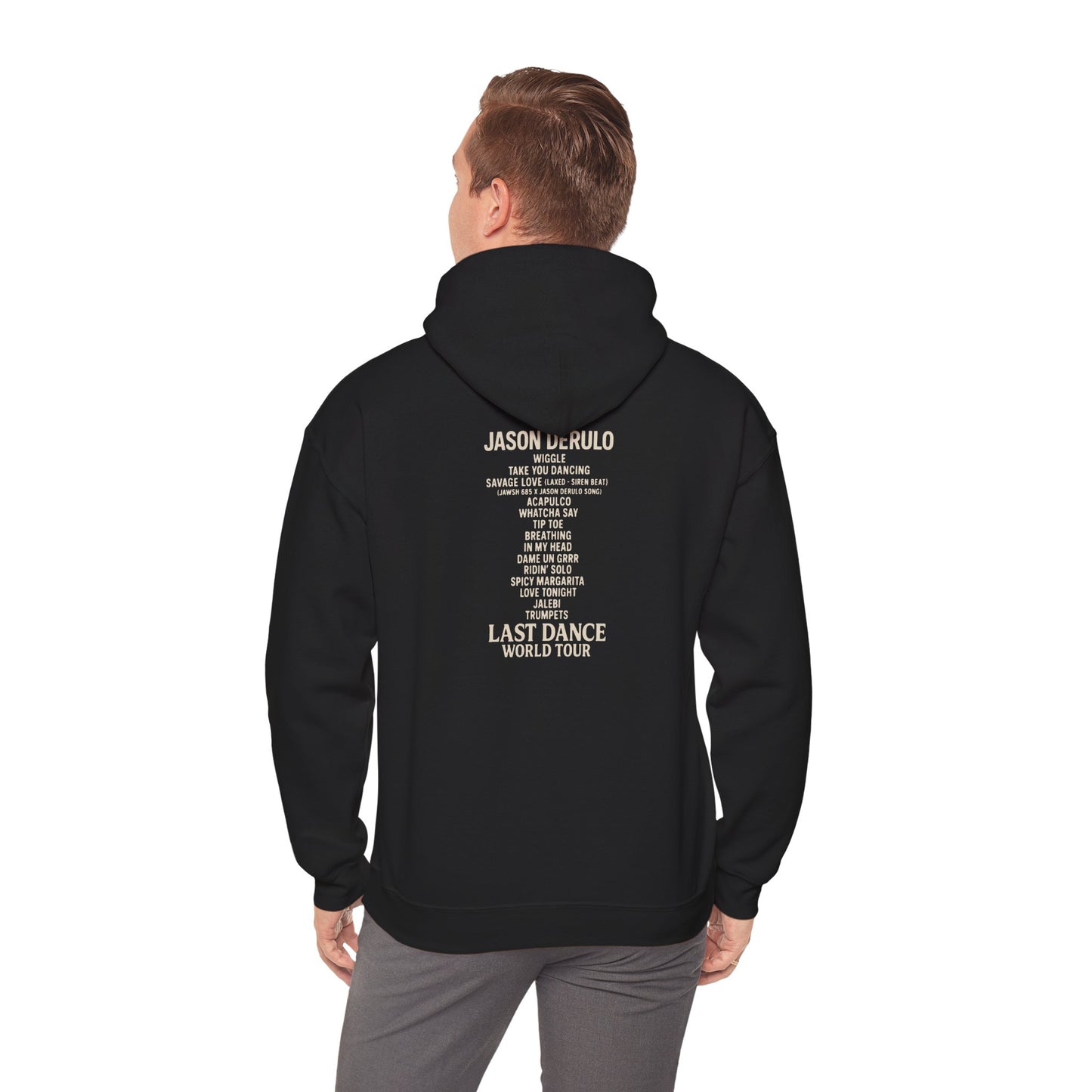 Unisex Hoodie with Jason Derulo Last Dance World Tour Design, Casual Wear, Concert Apparel, Gift for Music Lovers, Stylish Sweatshirt