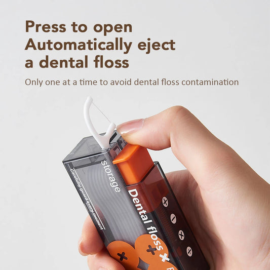 Compact Floss Stick Dispenser with Refills With 10Pcs Floss Oral Hygiene Care Disposable Floss Sticks