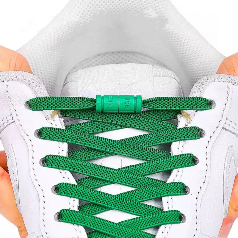 No-Tie Elastic Sneakers Laces – Colorful Flat 0.6cm Shoelaces with Capsule Lock for Kids & Adults