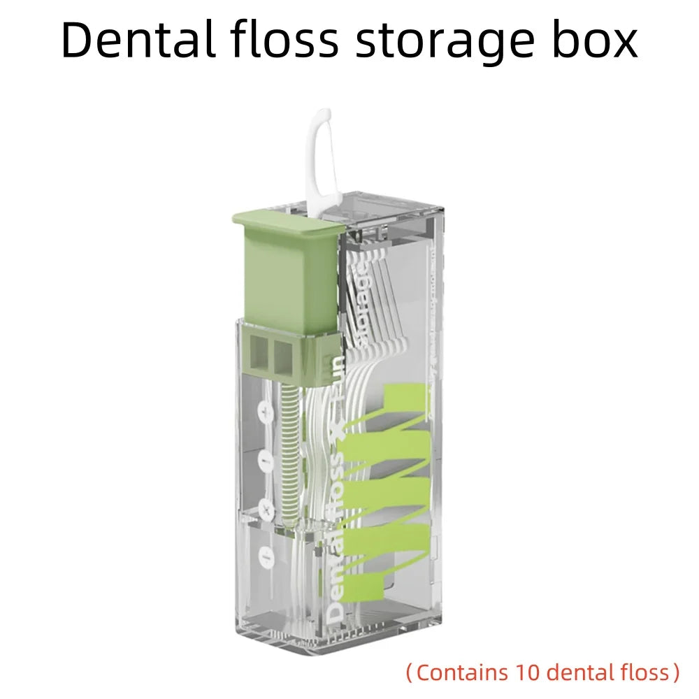 Compact Floss Stick Dispenser with Refills With 10Pcs Floss Oral Hygiene Care Disposable Floss Sticks