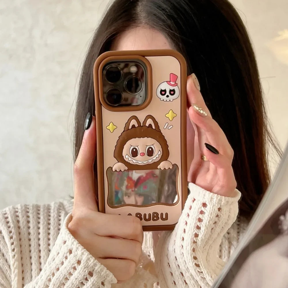 Kawaii Soft Silicone Phone Case – Makeup Mirror Y2K Cover for iPhone 16 15 14 13 12 11